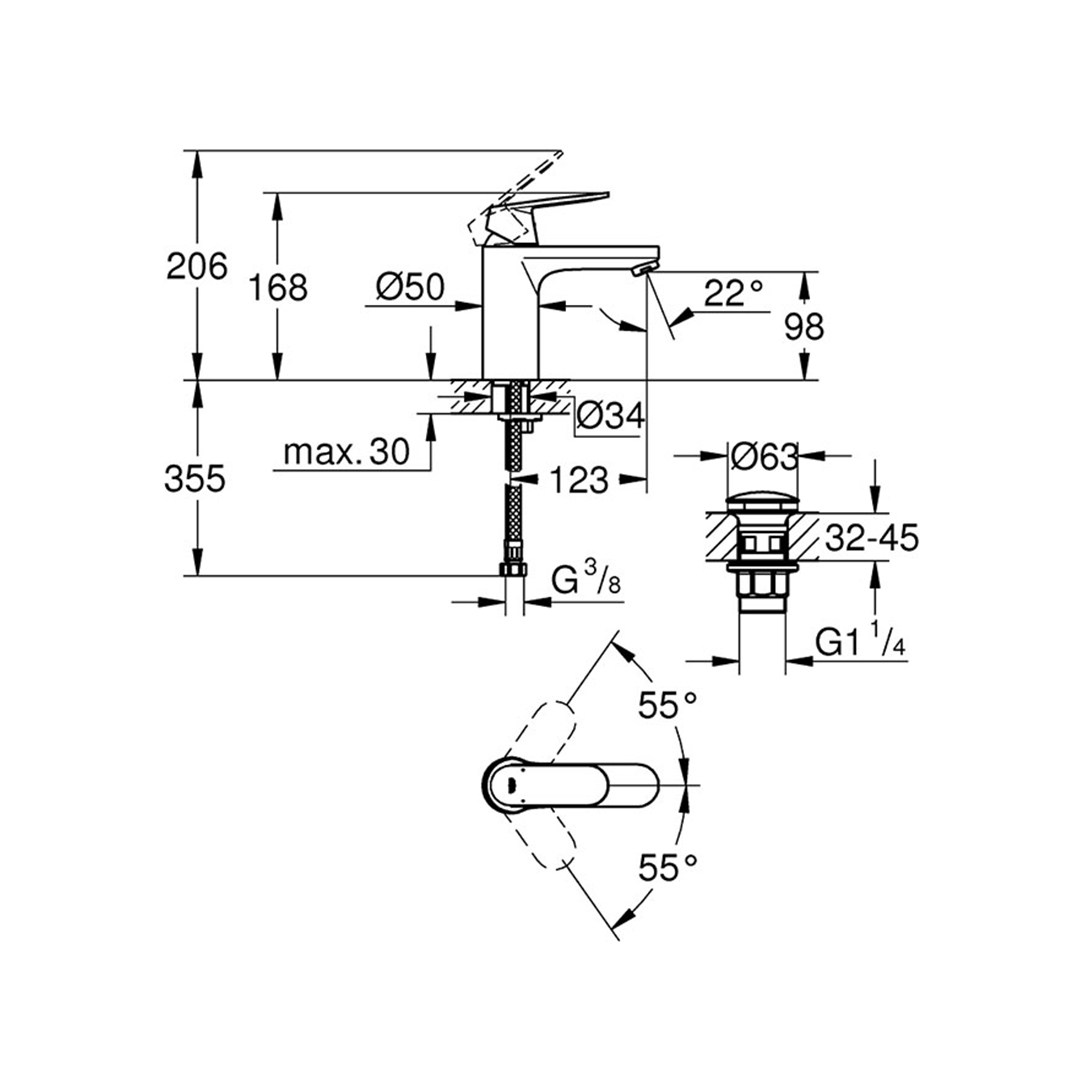  Sink mixer Eurosmart cosmopolitan M 23926000 – Grohe 11.16.165.0996 – снимка 2